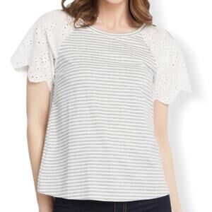 MODCLOTH EVERYTHING AT ONCE RAGLAN EYELET BLOUSE